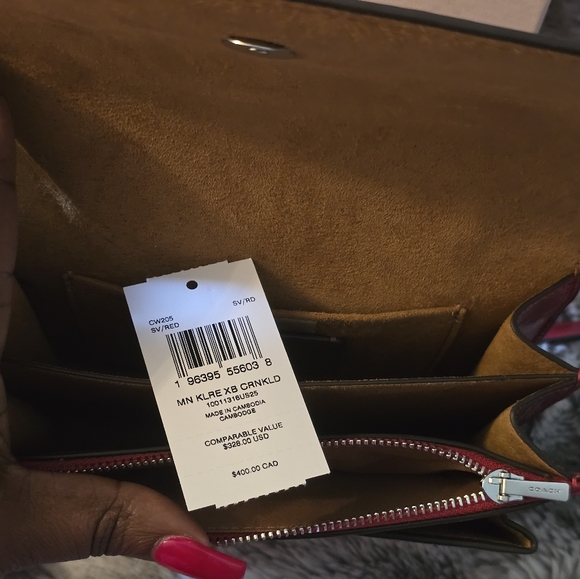 Coach Red Leather Crossbody Bag - Picture 5 of 9